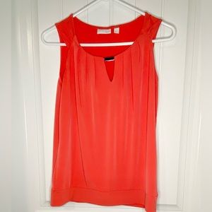 New York & Co Coral Orange Tank Top, GUC, Women’s Office Casual, Flowy Stretch
